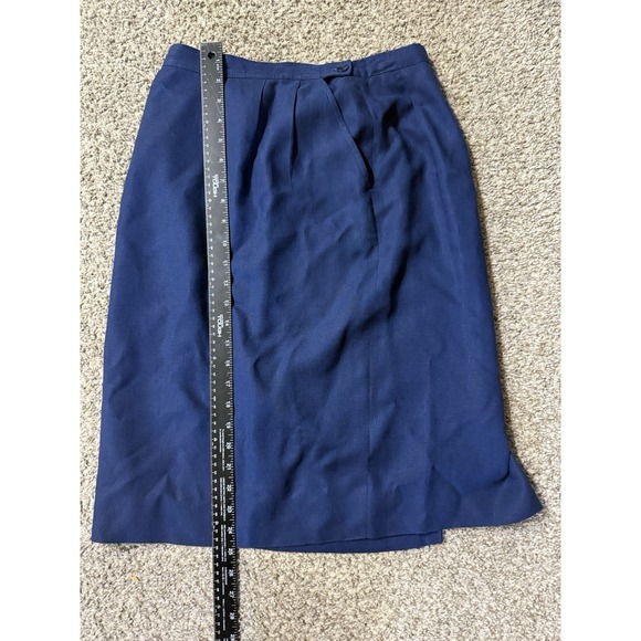 Pendleton Dresses & Skirts - Pendleton Midi Skirt Size 10 Dark Blue Navy Rayan Linen Made In USA Lined